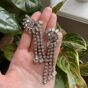 Vintage Statement Earrings Rhinestone